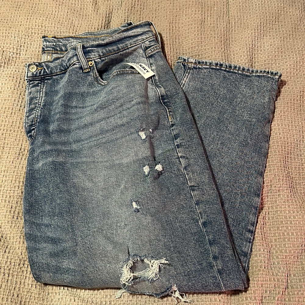 Old Navy Jeans 20 NWT Curvy Sky-High Straight Distressed
